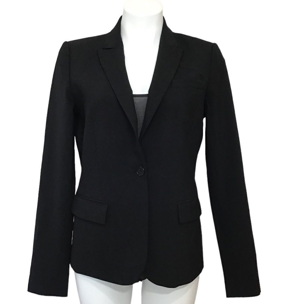 Theory Black Riding Single Button Stretch Blazer … - image 1